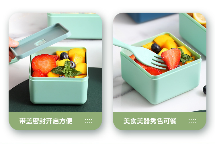 The double-layer plastic lunch box can be heated in a microwave oven pic 6