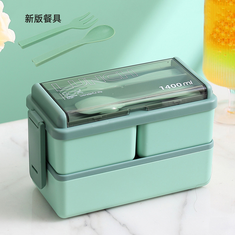 The double-layer plastic lunch box can be heated in a microwave oven Specification image
