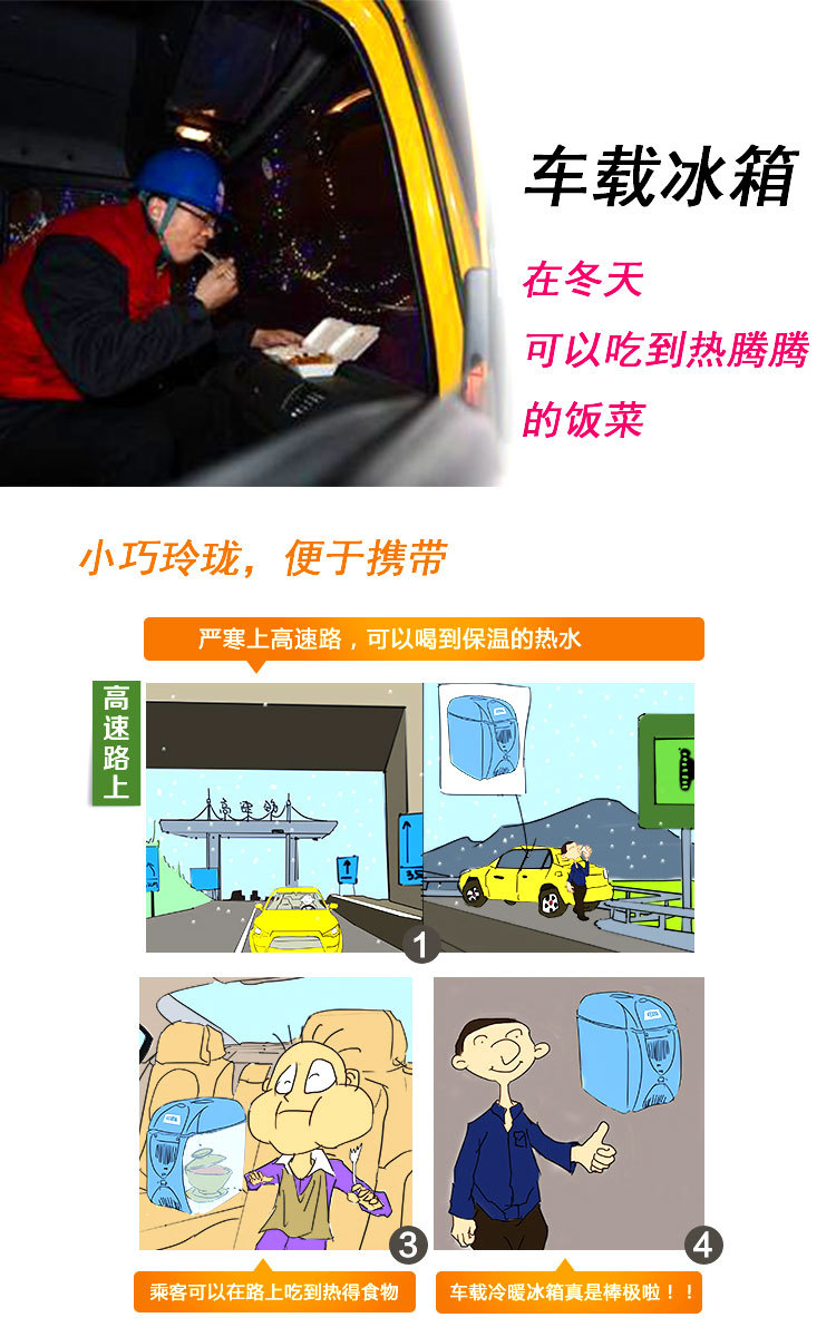 6-liter portable car refrigerator, dual-purpose car and household refrigeration box, heating and cooling box pic 1