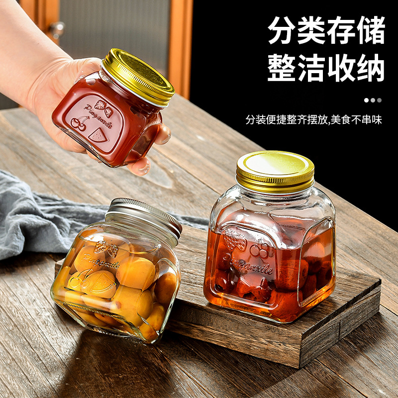 透明玻璃蜂蜜瓶牛肉酱密封罐果酱蜂蜜瓶家用分装瓶泡菜罐头瓶批发