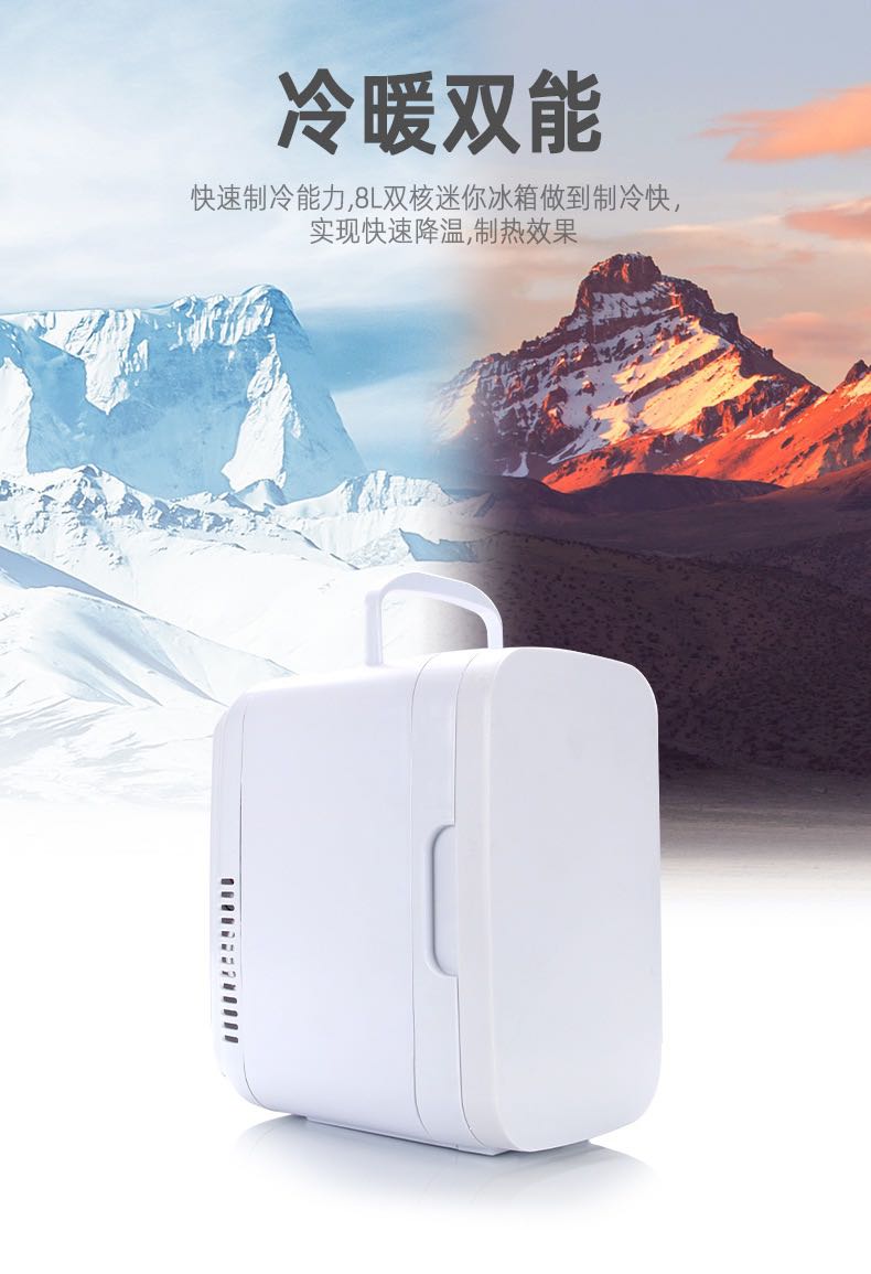 8L portable car refrigerator for both home and car use, small heating and cooling box pic 6