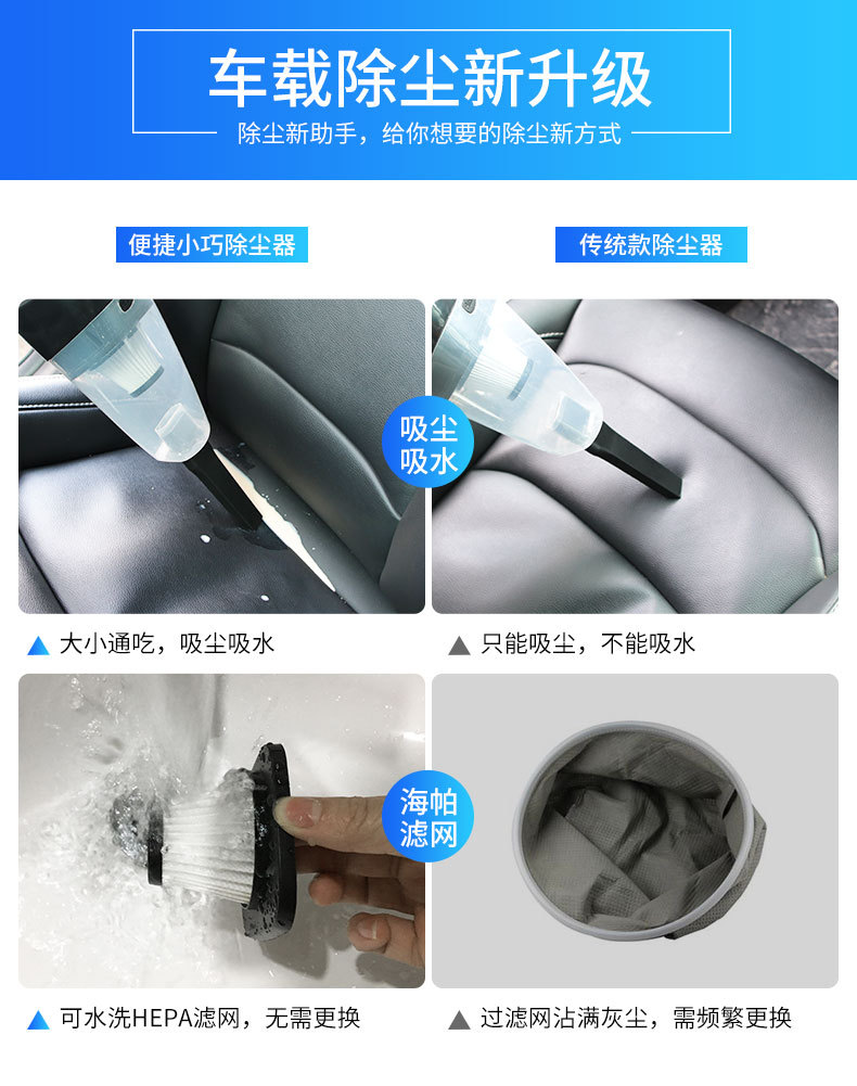 120W Hypa car vacuum cleaner, high-power dry and wet dual-purpose, strong suction pic 2