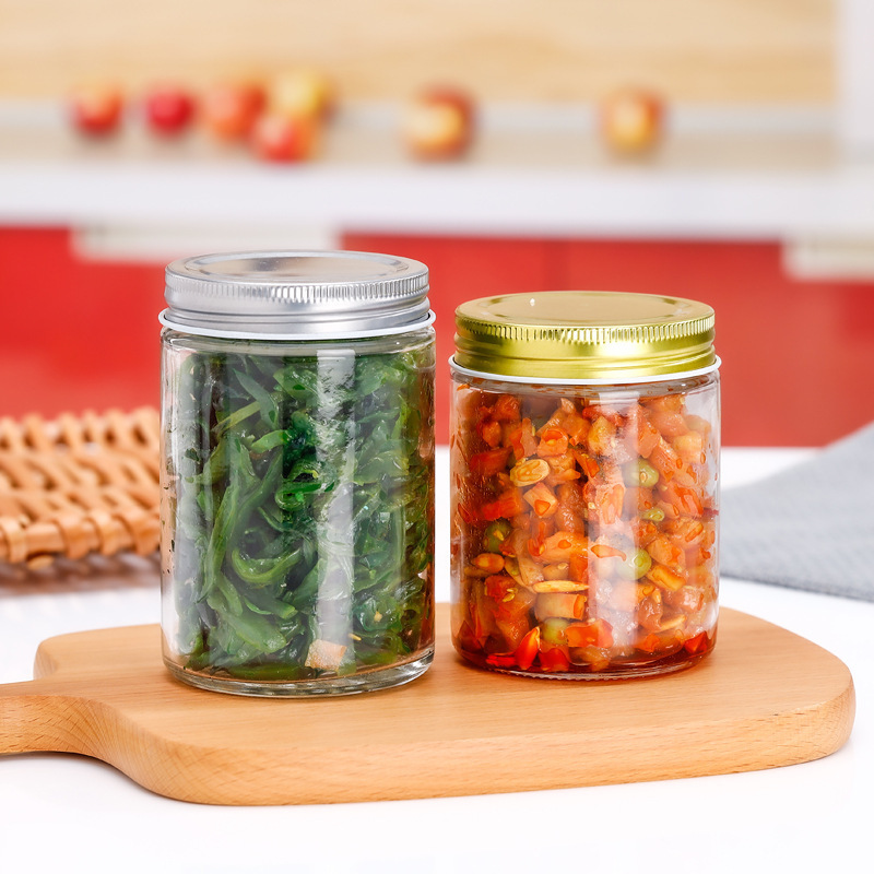 玻璃酱菜瓶圆形密封瓶家用密封罐茶叶罐五谷杂粮储物罐厂家批发