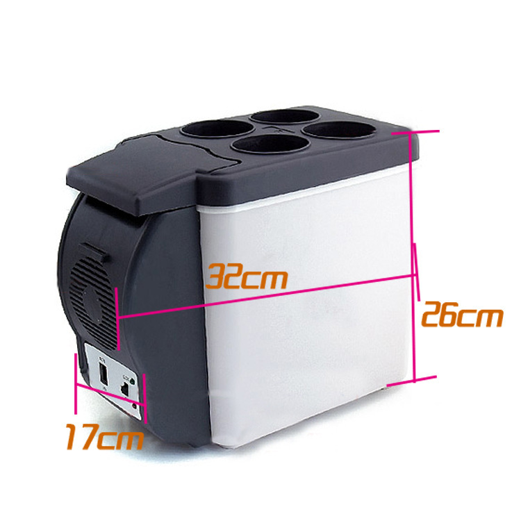 6-liter portable car refrigerator, dual-purpose car and household refrigeration box, heating and cooling box details Picture