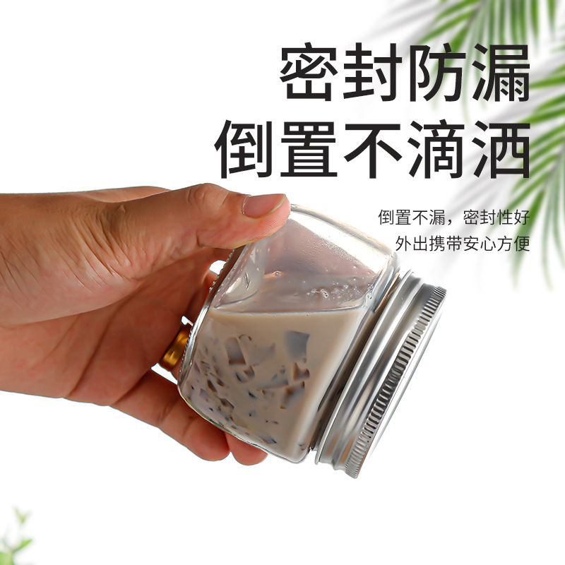 Thickened sealed jam bottles with LIDS, storage bottles, household fruit canning bottles, honey portioned bottles, heat-resistant bird's nest bottles details Picture