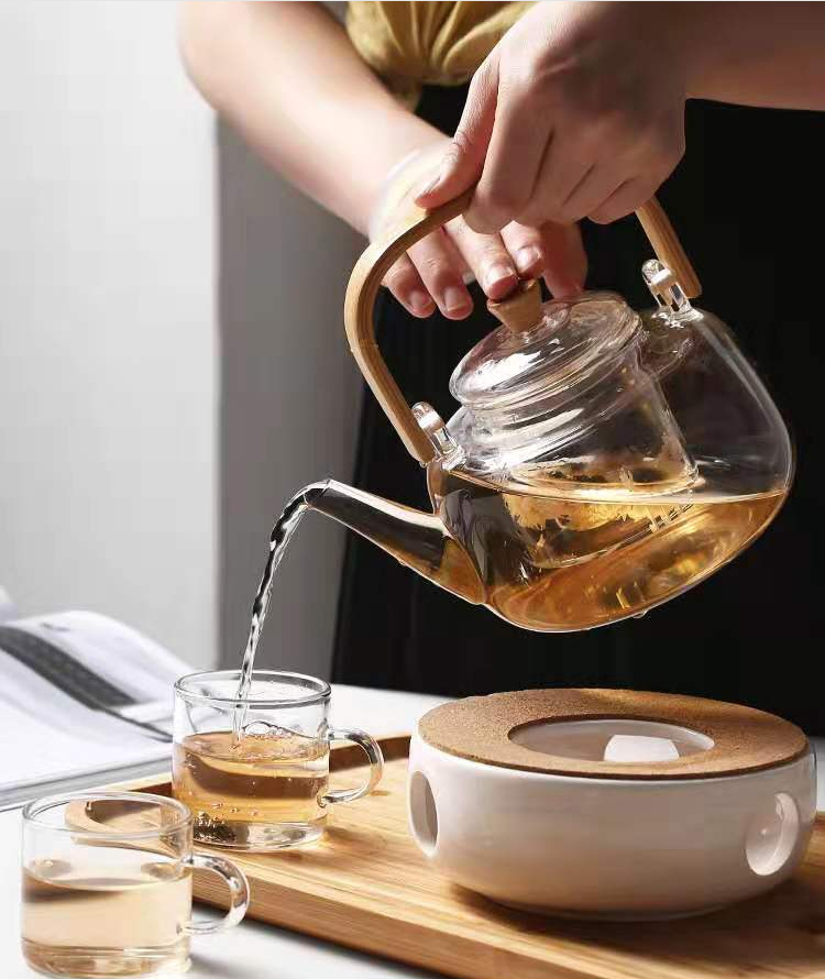 Wholesale custom handle teapots, high borosilicate heat-resistant glass filter teapots, electric ceramic stove tea brewers, Japanese-style thickened pic 1
