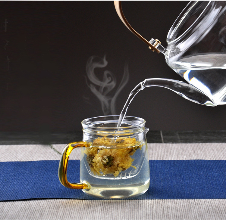 Wholesale heat-resistant glass quick guest cups, travel kung fu tea sets, one pot and two cups, portable tea brewing cups, one-piece consignment pic 12