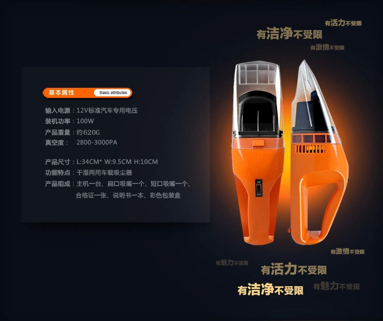 100W Fengwang Car Portable dry and wet dual-purpose car vacuum cleaner pic 5