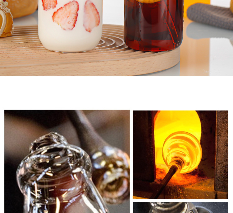 Cross-border glass cup 160oz aluminum can 20oz Cola can Cola cup Mason Cup with bamboo and wood lid straw set pic 6