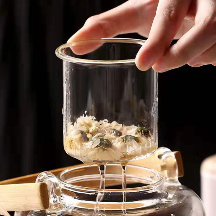 Wholesale custom handle teapots, high borosilicate heat-resistant glass filter teapots, electric ceramic stove tea brewers, Japanese-style thickened pic 8