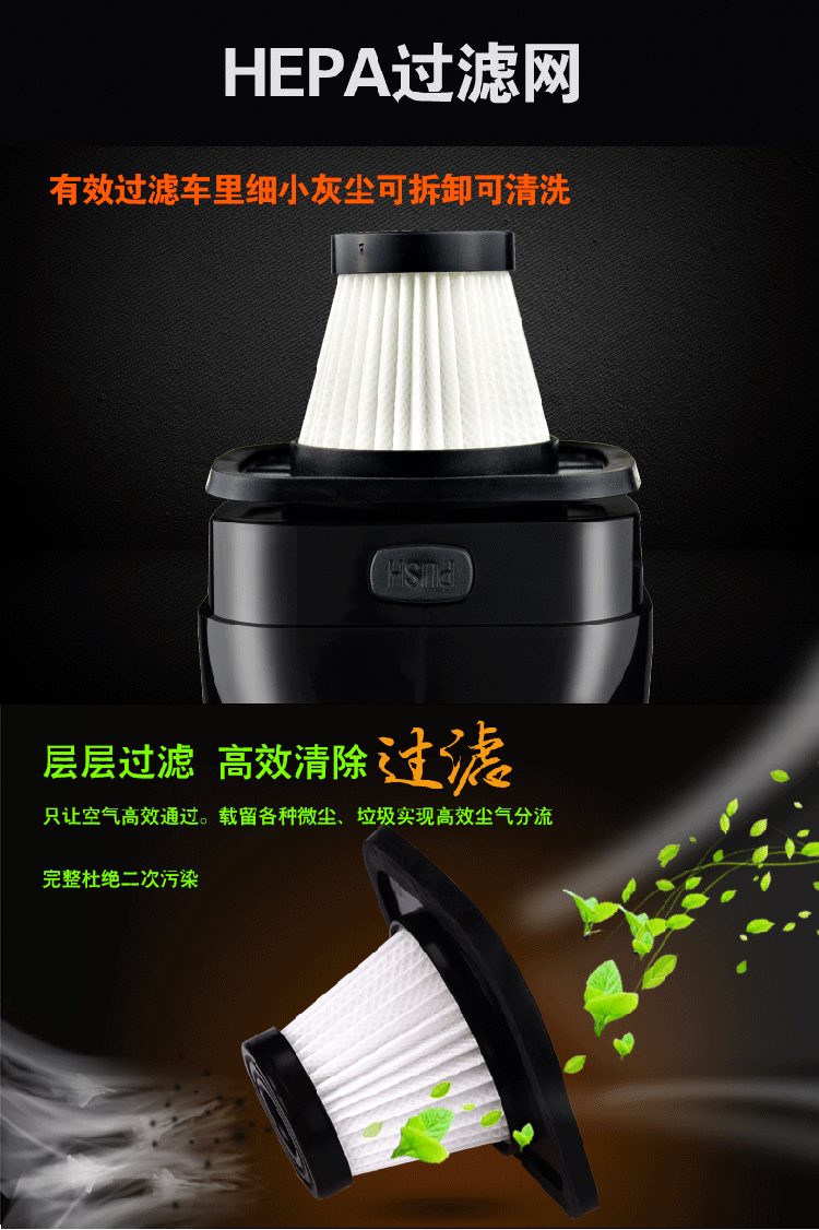 100W Fengwang Car Portable dry and wet dual-purpose car vacuum cleaner pic 2
