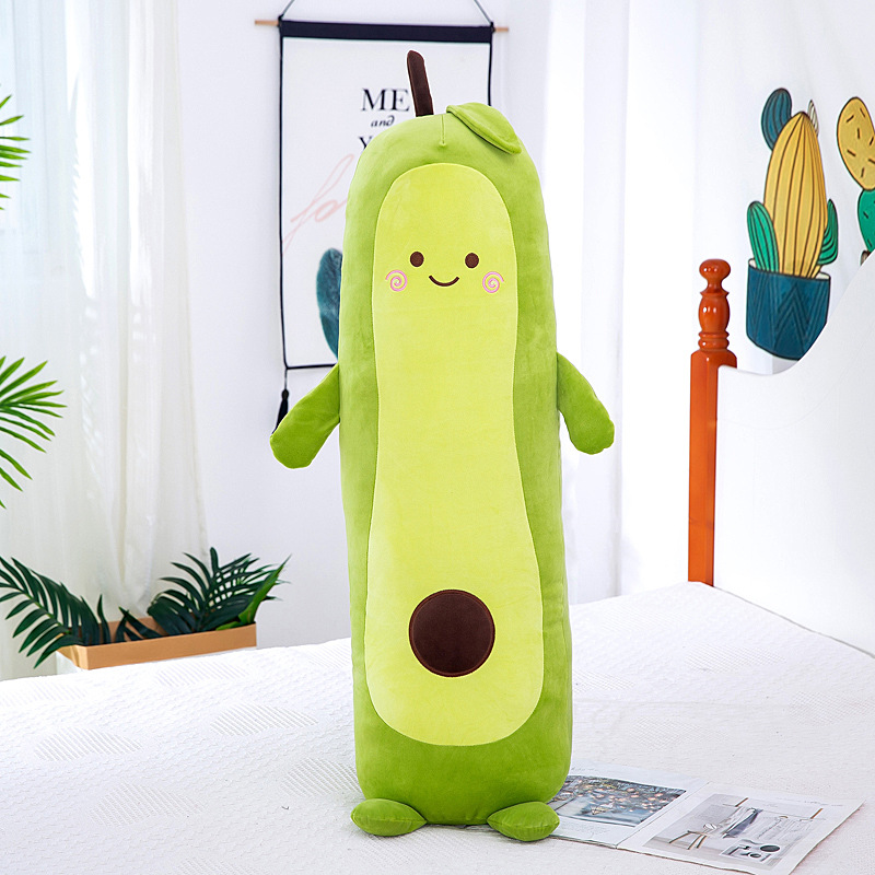 Avocado long strip throw pillow, plush toy, large doll, sleeping leg pinch doll, soft and cute doll for soothing kids wholesale Item Picture