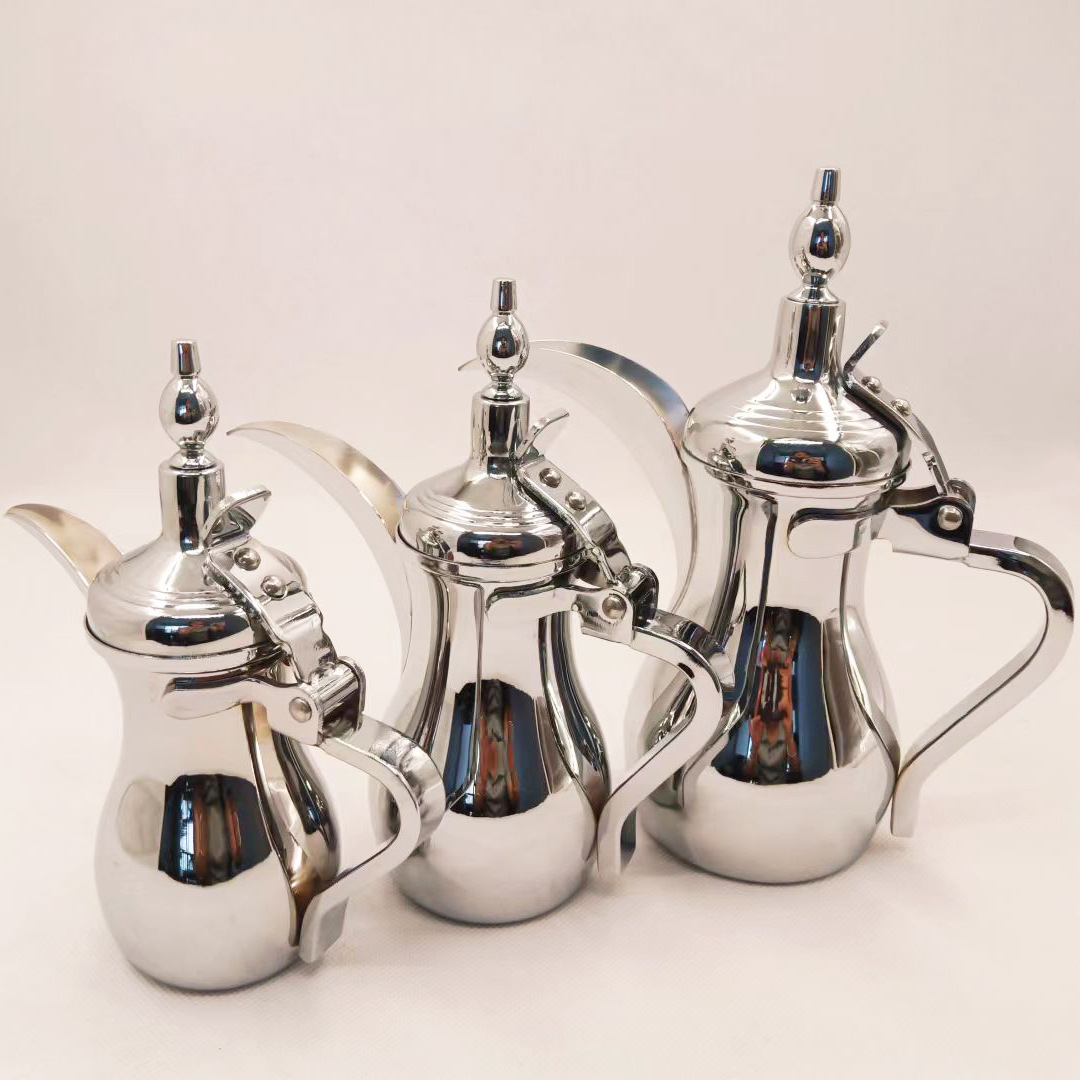 Wholesale and direct sales of stainless steel Arabic kettles, Middle East gold and silver coffee kettles, dallah pot pic 1