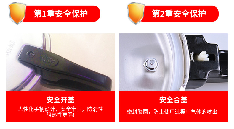 Aluminum alloy polished induction cookers, universal pressure cookers, household gas explosion-proof pressure cookers, cross-border English wholesale and foreign trade pic 10