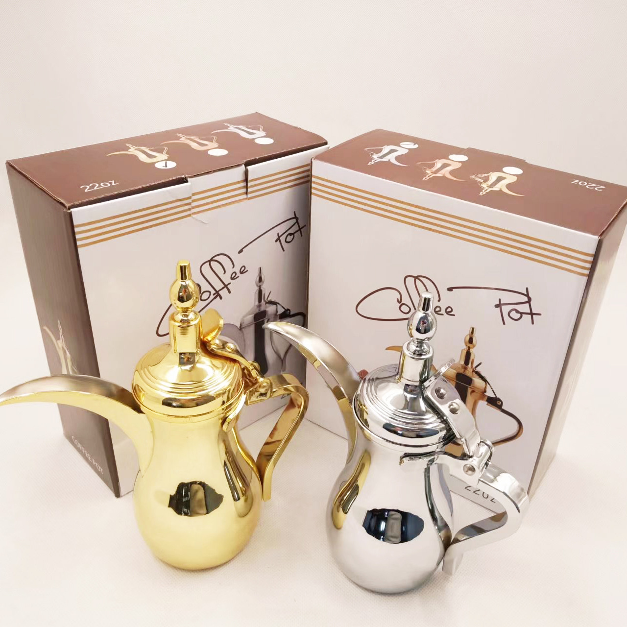 Wholesale and direct sales of stainless steel Arabic kettles, Middle East gold and silver coffee kettles, dallah pot pic 4