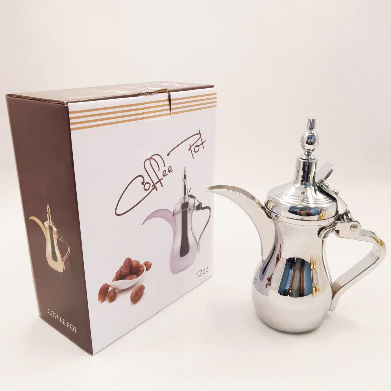 Wholesale and direct sales of stainless steel Arabic kettles, Middle East gold and silver coffee kettles, dallah pot pic 2