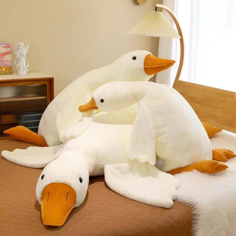 Big white goose, plush toy doll, big doll, cute girl, sleeping pillow, children's birthday details Picture