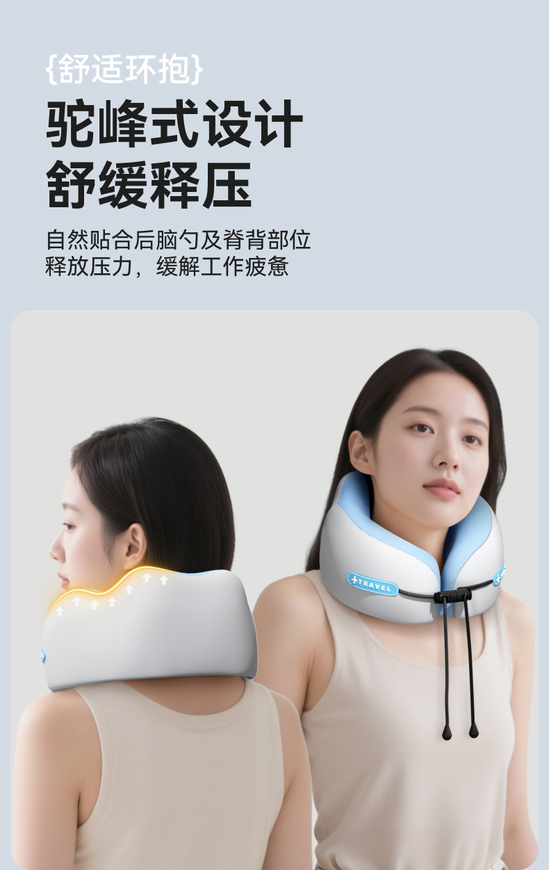 Memory foam U-shaped pillow, travel neck pillow, airplane sleeping pillow, neck pillow, cervical neck rest pillow, portable U-shaped pillow pic 5