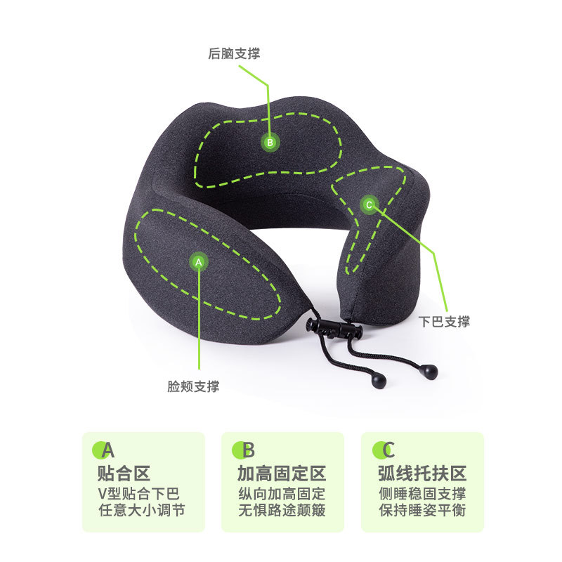 u型枕护颈旅行便携颈椎记忆棉飞机脖子护颈枕头可收纳u型护颈枕