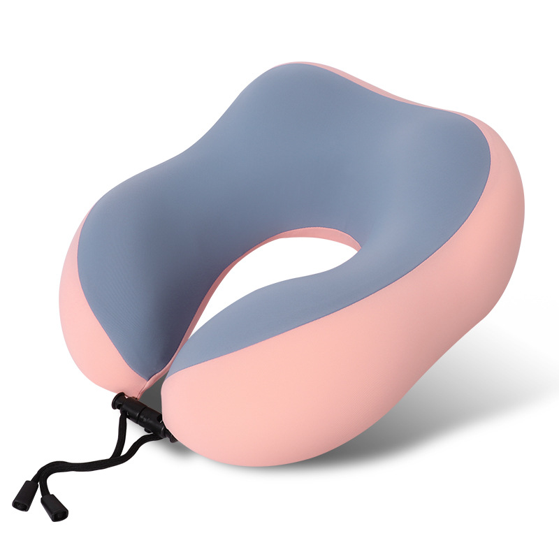Ice silk U-shaped pillow, memory foam, portable travel, car and plane pillow, simple solid color, refreshing and cool neck pillow Application Scenario