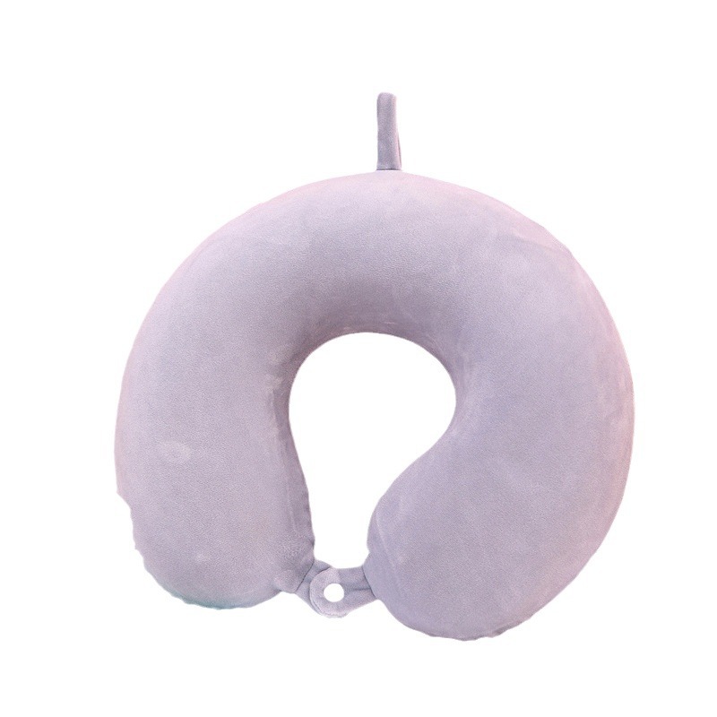 Solid-color memory foam U-shaped pillow, round travel neck pillow, wholesale memory foam U-shaped pillow with logo printing Application Scenario