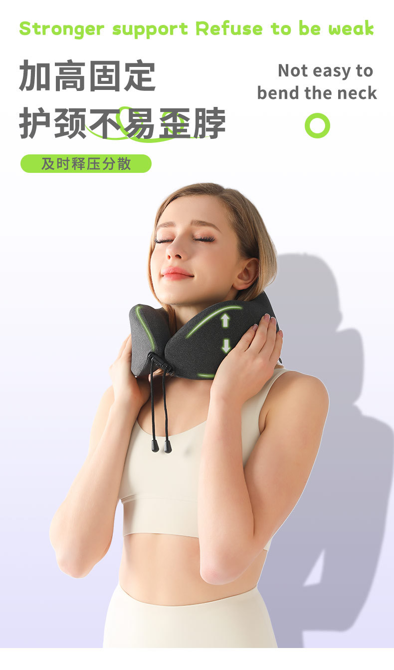 U-shaped neck support travel portable cervical memory foam airplane neck support pillow, can be stored U-shaped neck support pillow pic 5