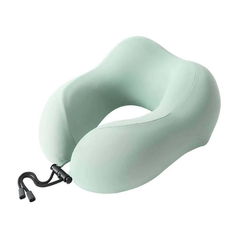 Ice silk U-shaped pillow, memory foam, portable travel, car and plane pillow, simple solid color, refreshing and cool neck pillow details Picture