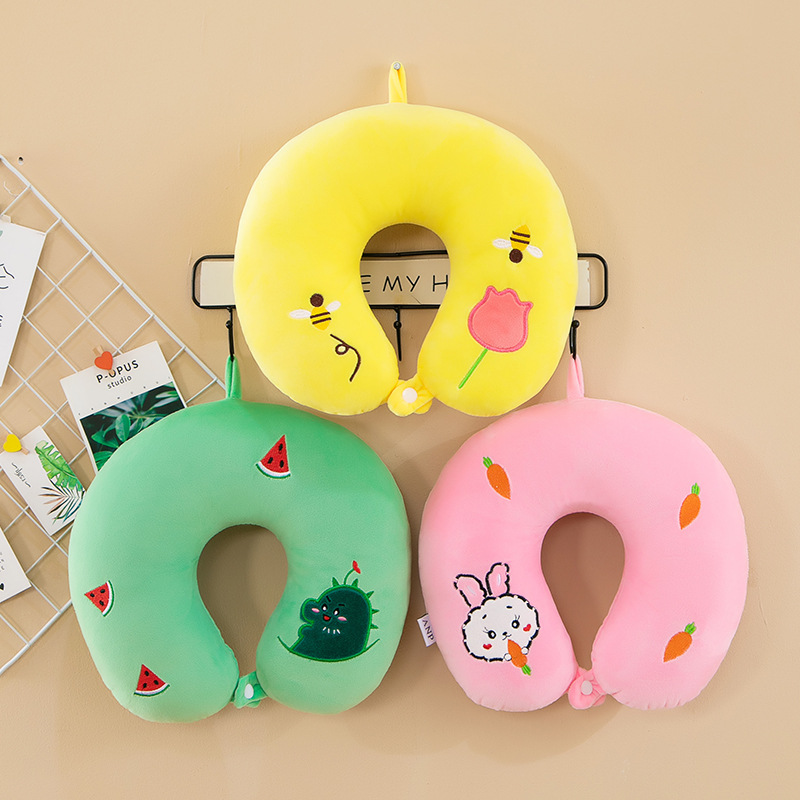 Cross-border cartoon pillows, U-shaped pillows, wholesale printed logo neck protection pillows, driving travel student midday nap pillows details Picture