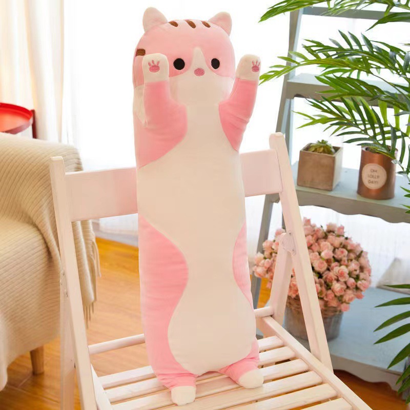 The popular cross-border long cat-lying cat pillow series toys, cute sleeping leg pinch plush dolls, are for cross-border trade details Picture