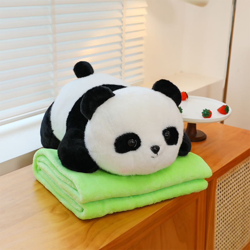 Super cute panda plush toy, air-conditioned blanket, two-in-one doll pillow, air-conditioned blanket, office lunch break Item Picture