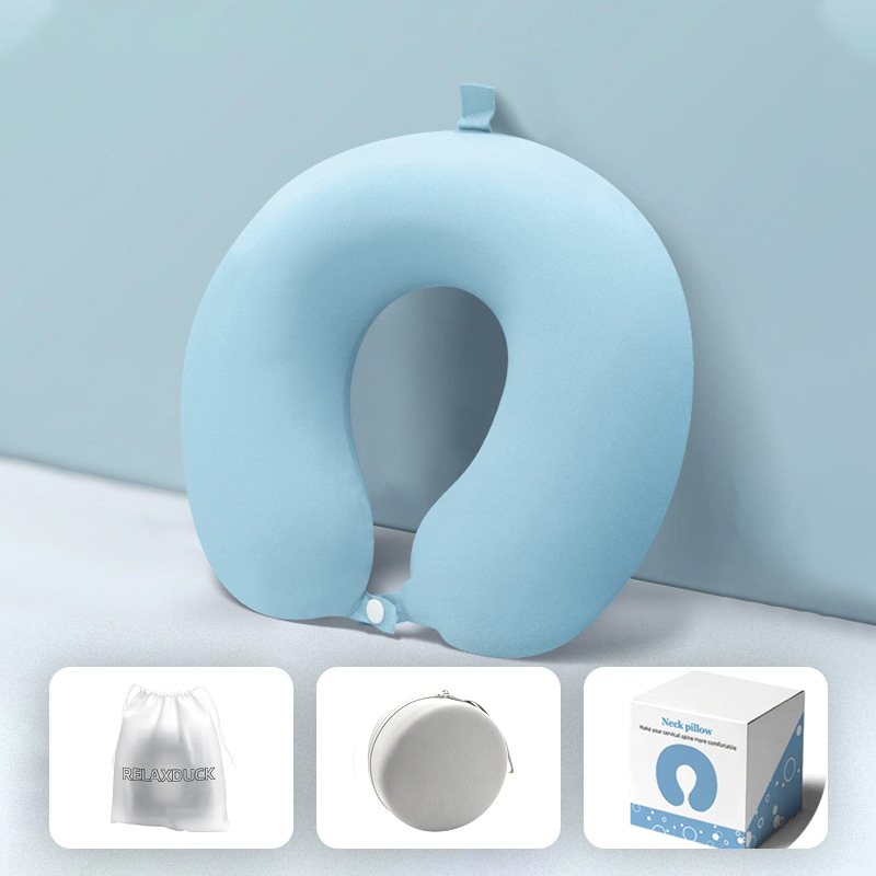 Memory foam U-shaped pillow design LOGO Travel neck pillow, driving and airplane pillow, office nap pillow U-shaped pillow Application Scenario