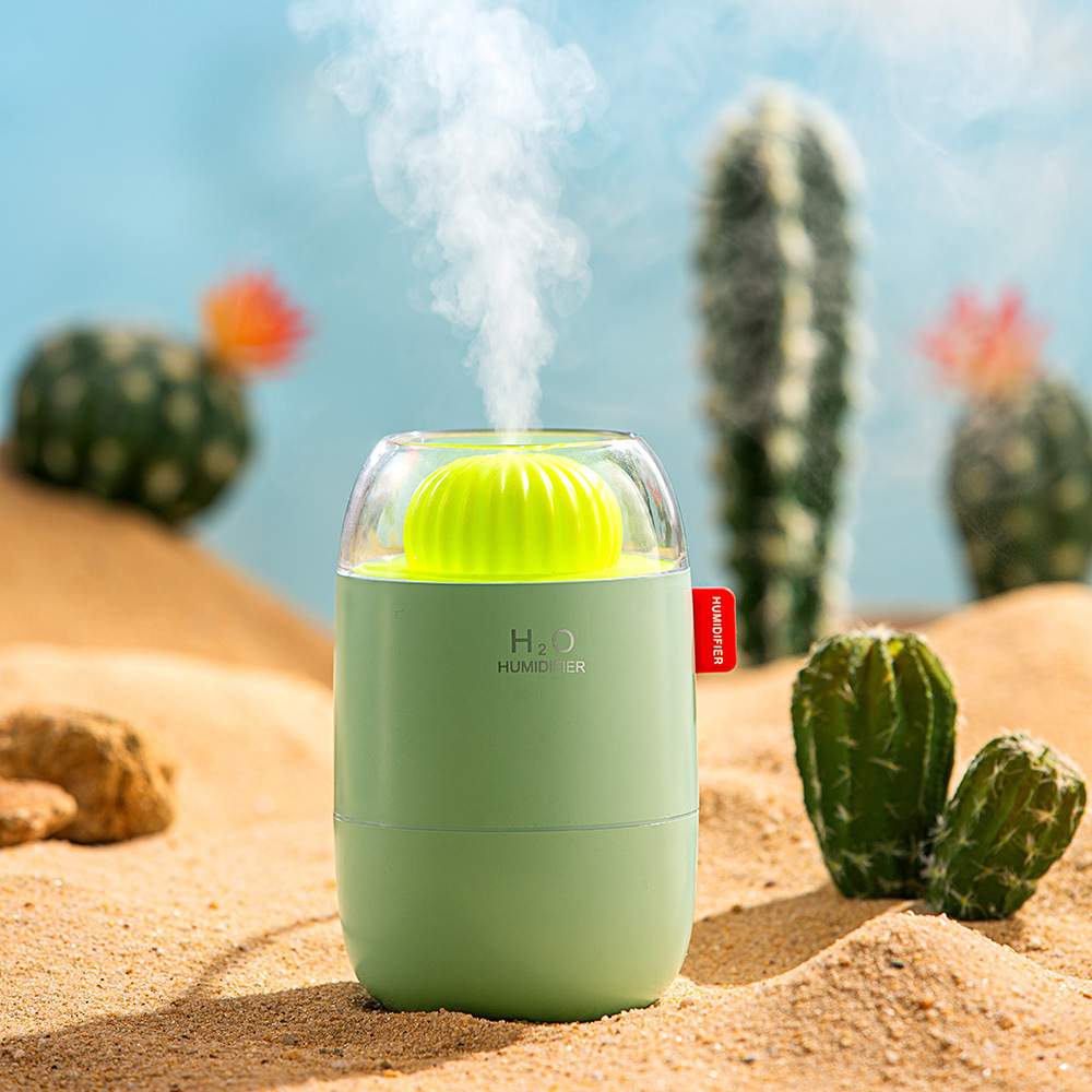 New Cactus USB aromatherapy humidifier, Mini ambient light, car desktop air purification, Water Replenishment Sprayer Application Scenario