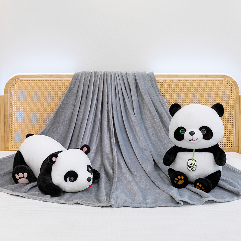 New cartoon panda throw pillow, air conditioner and air conditioner dual-purpose two-in-one office nap blanket pillow, as a gift Specification image