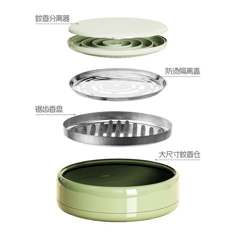 多功能蚊香分离器创意轻奢家用蚊香盒锯齿托盘防烫带盖蚊香盘批发详情4