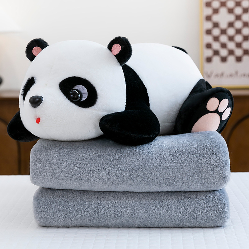 New cartoon panda throw pillow, air conditioner and air conditioner dual-purpose two-in-one office nap blanket pillow, as a gift Item Picture