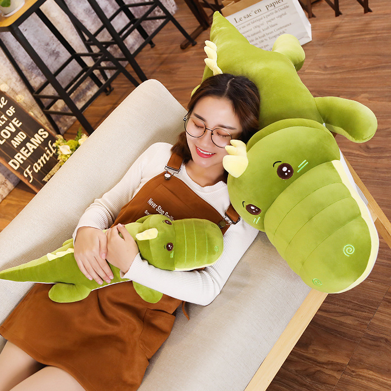 羽绒棉软体鳄鱼毛绒玩具绿色扬子鳄公仔抱枕送女友生日礼物批发