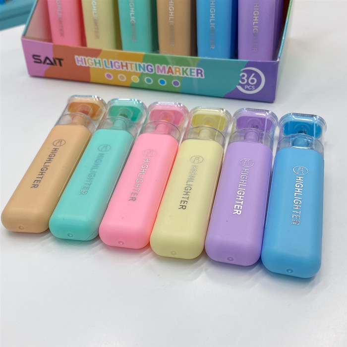 Light-colored fluorescent pen macaron color matching, student key marking, waterproof quick-drying planner pen, marker pen wholesale Item Picture