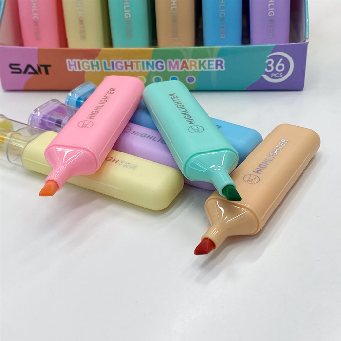 Light-colored fluorescent pen macaron color matching, student key marking, waterproof quick-drying planner pen, marker pen wholesale details Picture