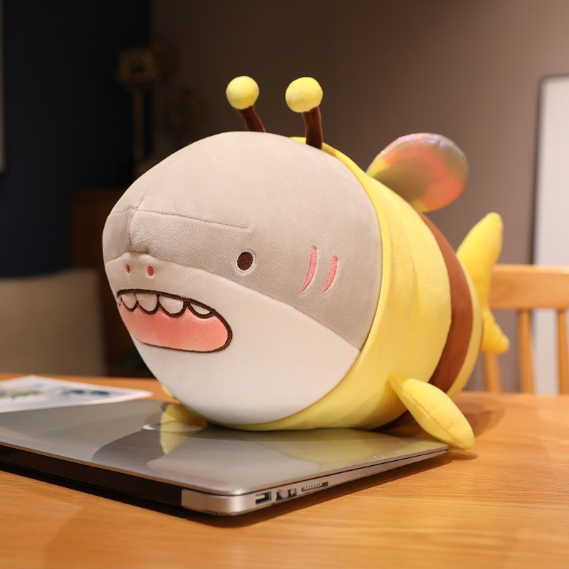 Wholesale plush toy figurines, shark bee dolls, shark toys, birthday gifts, bed dolls, cross-border Amazon Item Picture