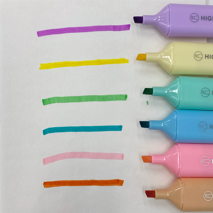 Light-colored fluorescent pen macaron color matching, student key marking, waterproof quick-drying planner pen, marker pen wholesale Specification drawing