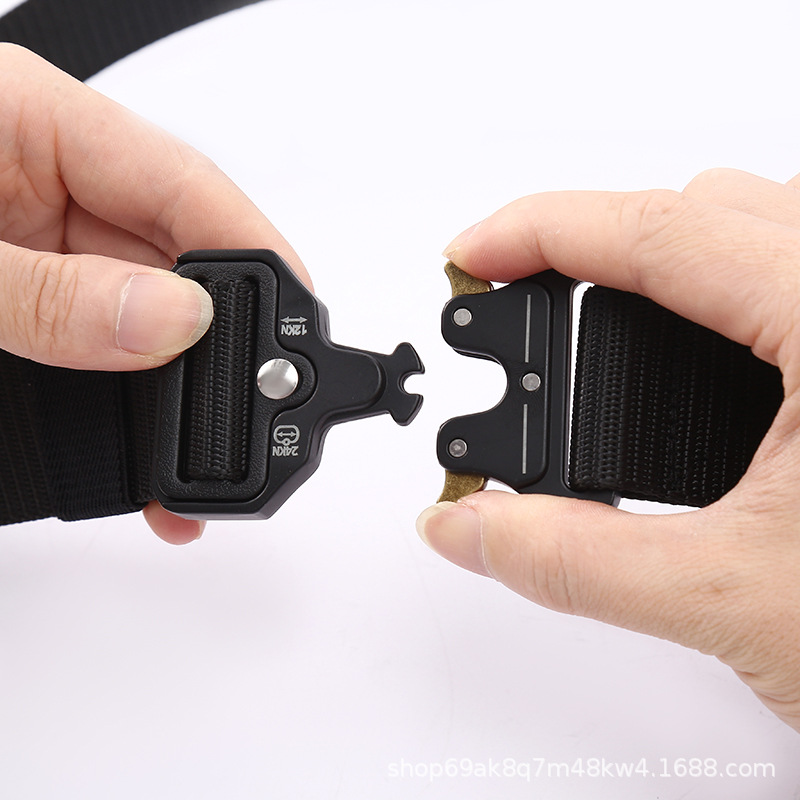 Men's cobra belt, tactical belt, outdoor nylon buckle belt, men's canvas belt, customizable length Specification image