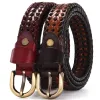 Men's leather pin buckle belt, women's belt, handcrafted couple's belt, Korean style, trendy and casual, no need for drilling details Picture