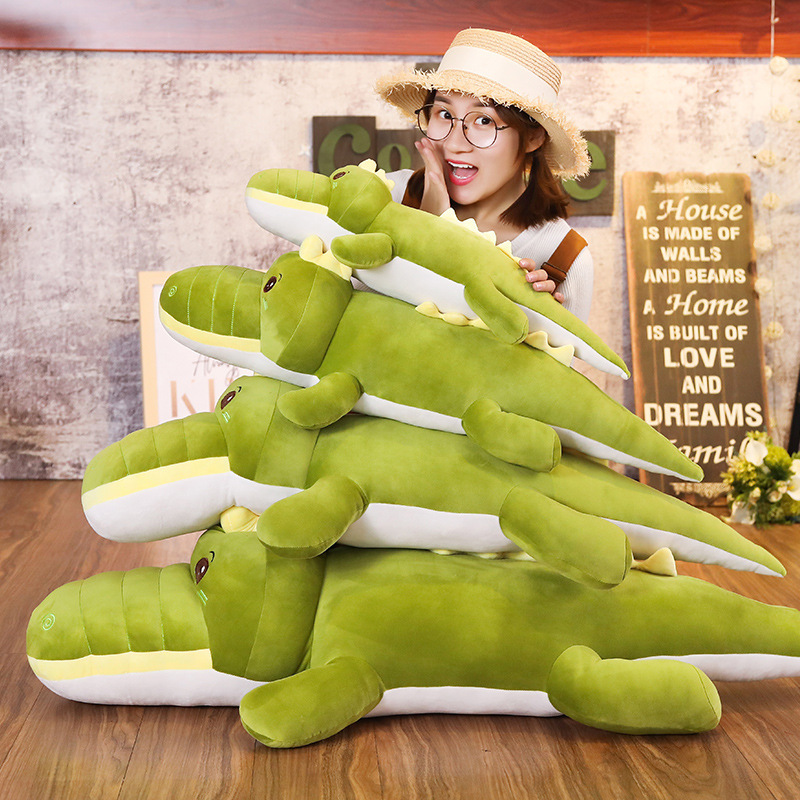 Wholesale of down cotton soft crocodile plush toys and green Chinese alligator plush pillows as birthday gifts for your girlfriend details Picture