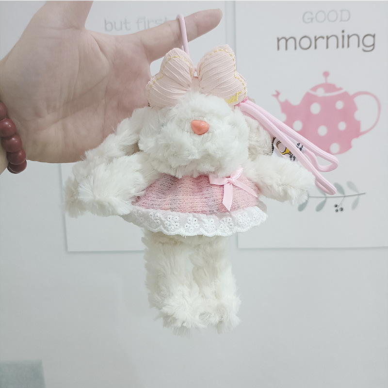 Douyin's best-selling dangling ear rabbit keychain pendant, girl's bag, bracelet pendant, doll, plush toy doll wholesale details Picture