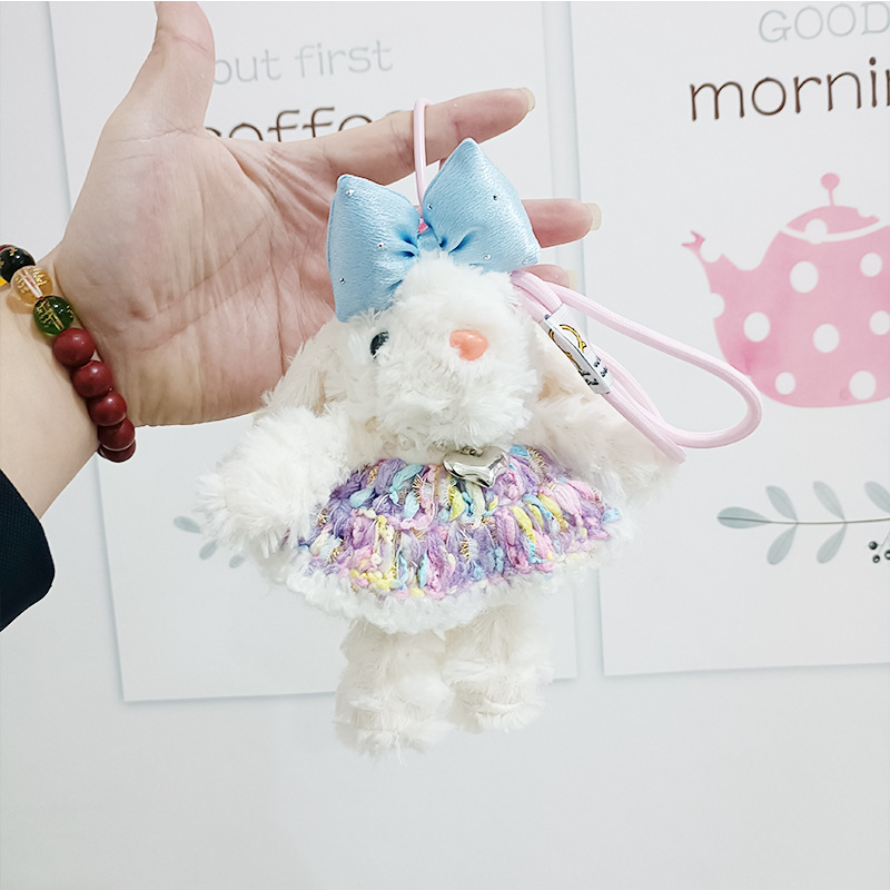 Douyin's best-selling dangling ear rabbit keychain pendant, girl's bag, bracelet pendant, doll, plush toy doll wholesale
