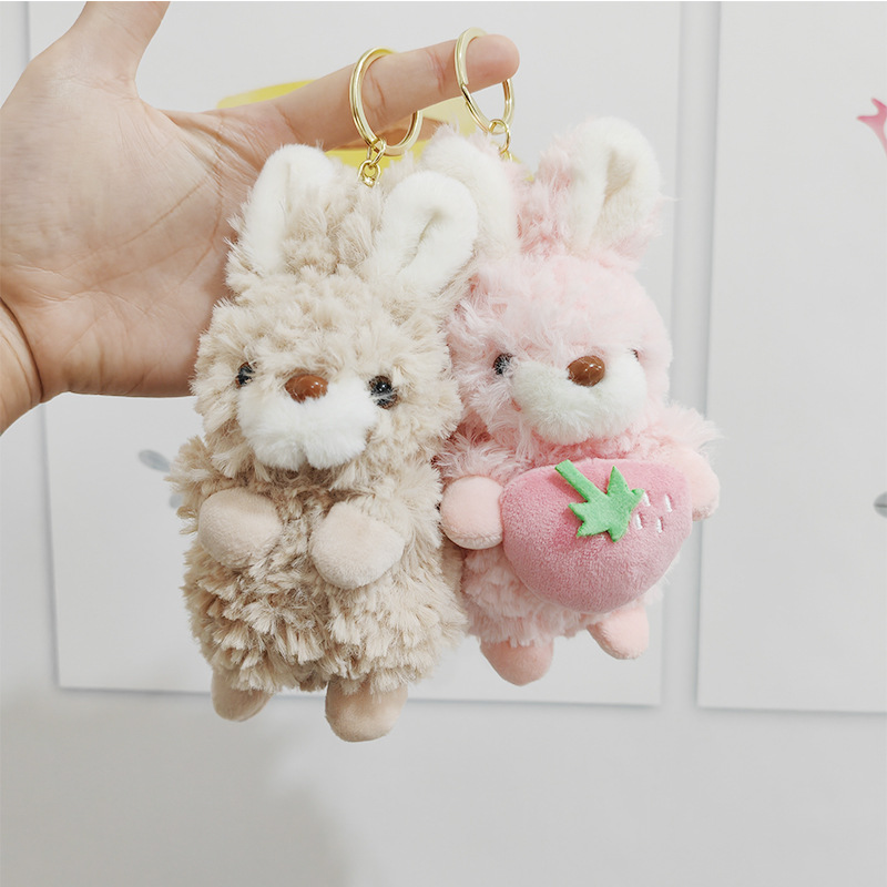 可爱奶油小兔毛绒公仔钥匙扣挂件玩偶毛绒玩具情侣包包挂饰娃娃机
