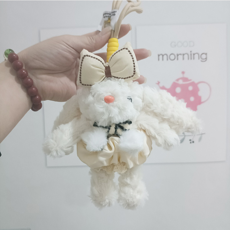 Douyin's best-selling dangling ear rabbit keychain pendant, girl's bag, bracelet pendant, doll, plush toy doll wholesale Specification image