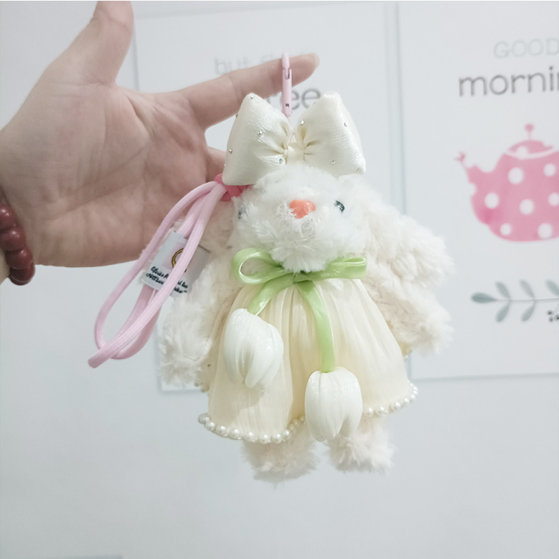 Douyin's best-selling dangling ear rabbit keychain pendant, girl's bag, bracelet pendant, doll, plush toy doll wholesale Item Picture