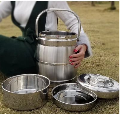 HZ151 insulated pot, stainless steel insulated lunch box, large capacity 10L vacuum double-layer rice bucket, kindergarten pic 7