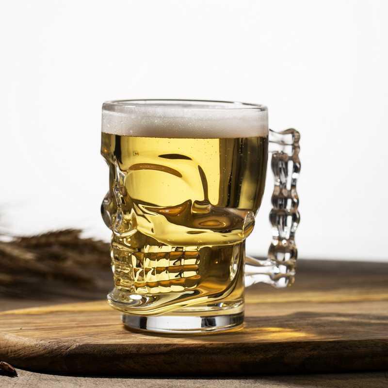 56 Creative Skull Glass Beer mugs, tea cups, juice cups, personalized irregular-shaped cups, water cups, large-capacity draft beer handle cups details Picture